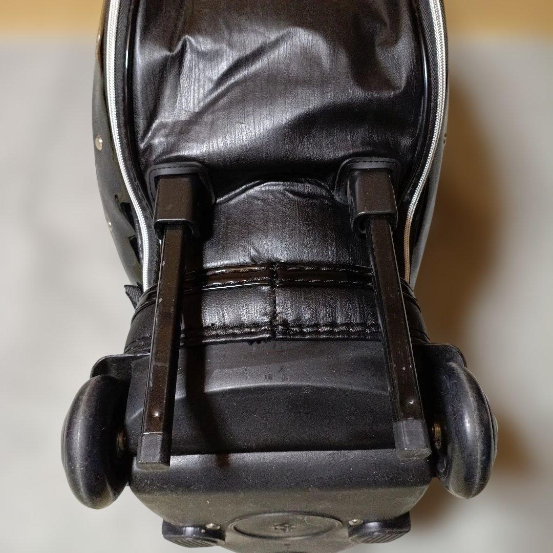 美品 TIGORA キャディバッグ キャスター付き 黒/赤フード未使用