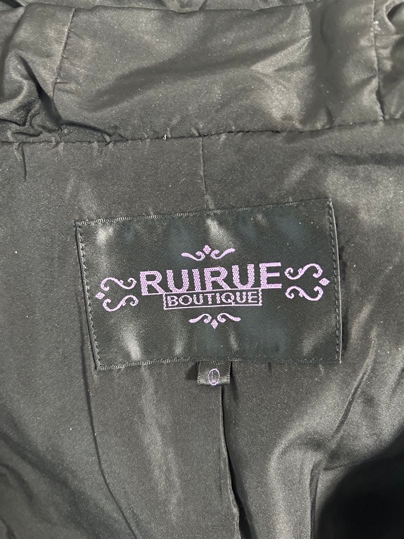 【美品】ルイルエブティック フォックスファーバッスルスタイルダウンコート黒L