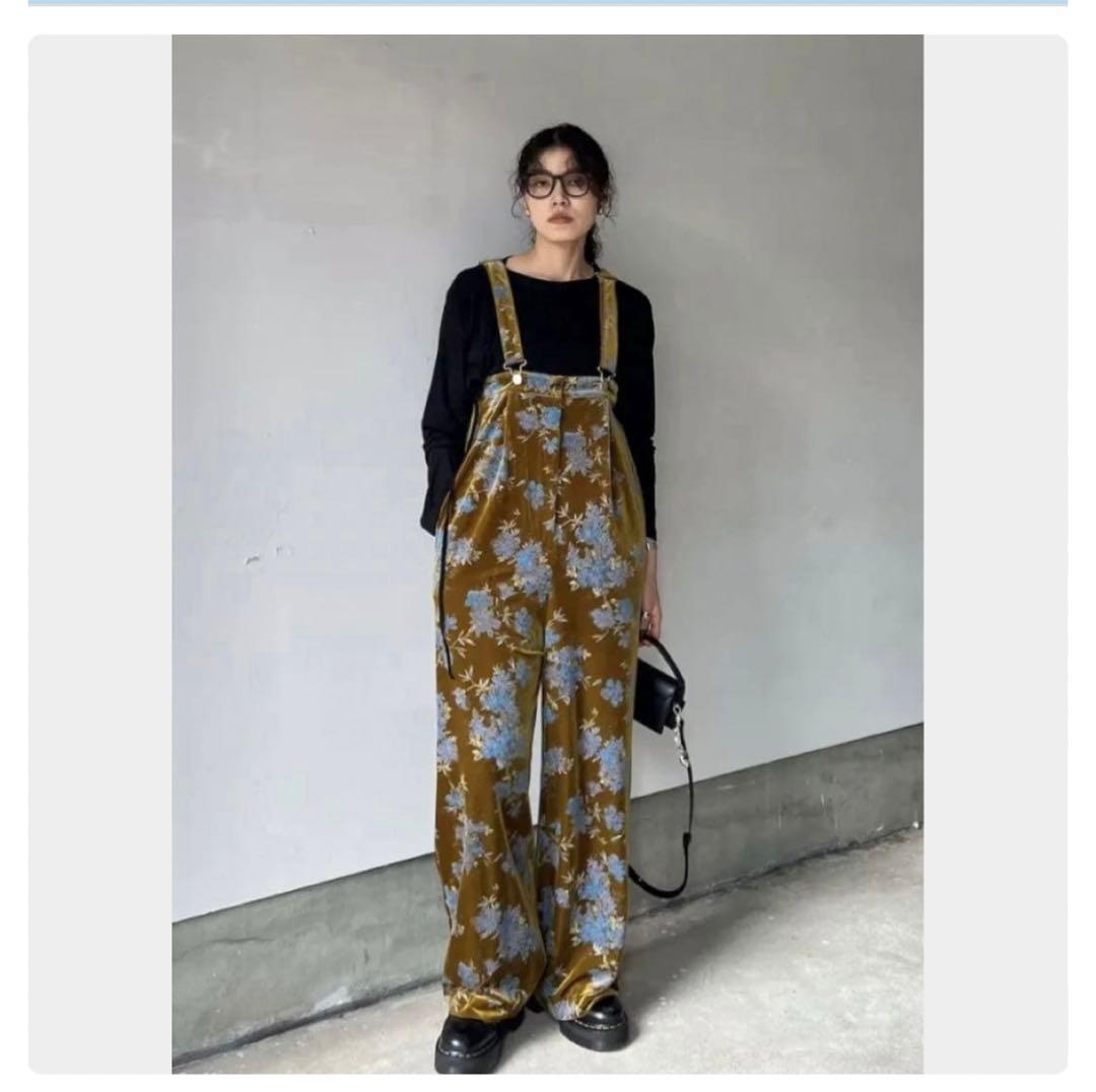 【MMERI VINTAGE】FLOWER PRINT VELOUR PANTS