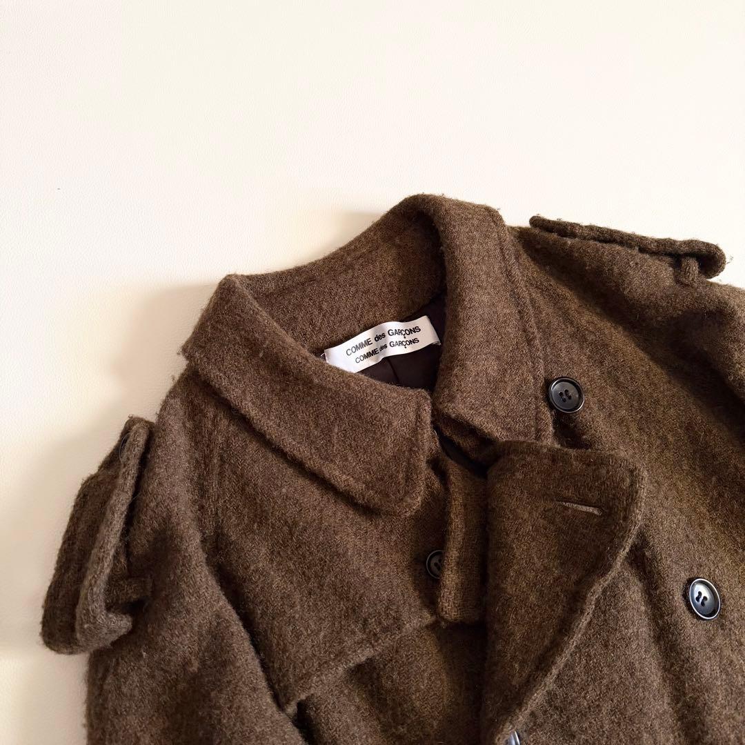 希少 【コムデギャルソン】00s 縮絨 断ち切り ショートトレンチコート