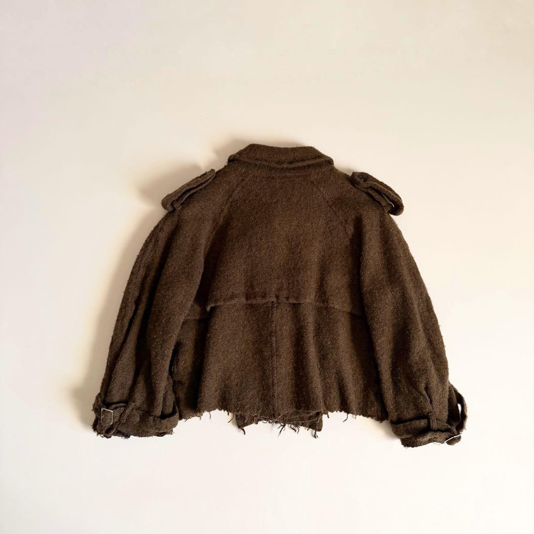 希少 【コムデギャルソン】00s 縮絨 断ち切り ショートトレンチコート