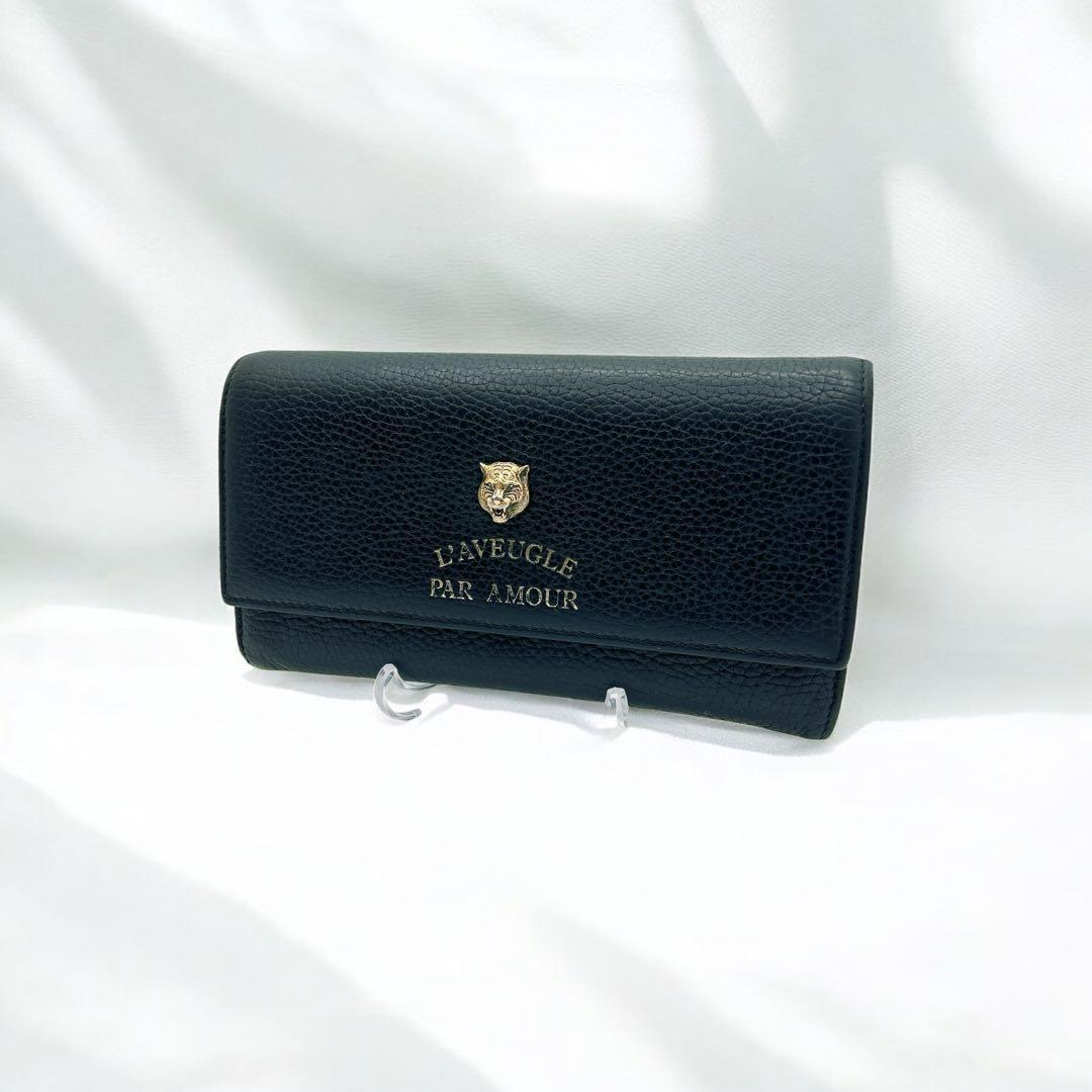 【美品】GUCCI タイガーヘッド 長財布 L’AVEUGLE ユニセックス