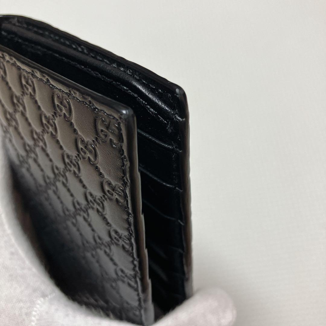 未使用　GUCCI グッチ レザー長財布　マイクロシマ　ブラック　黒
