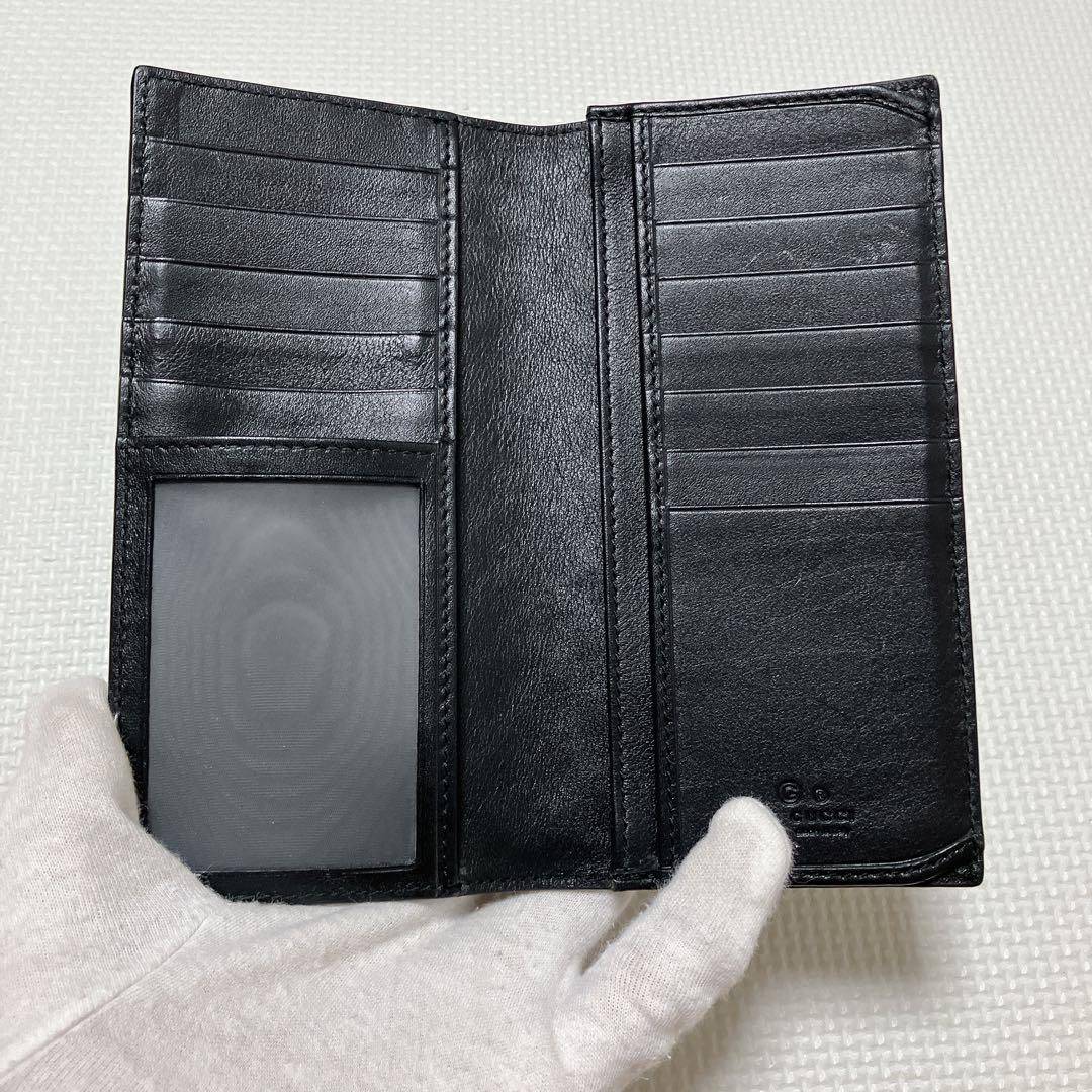 未使用　GUCCI グッチ レザー長財布　マイクロシマ　ブラック　黒