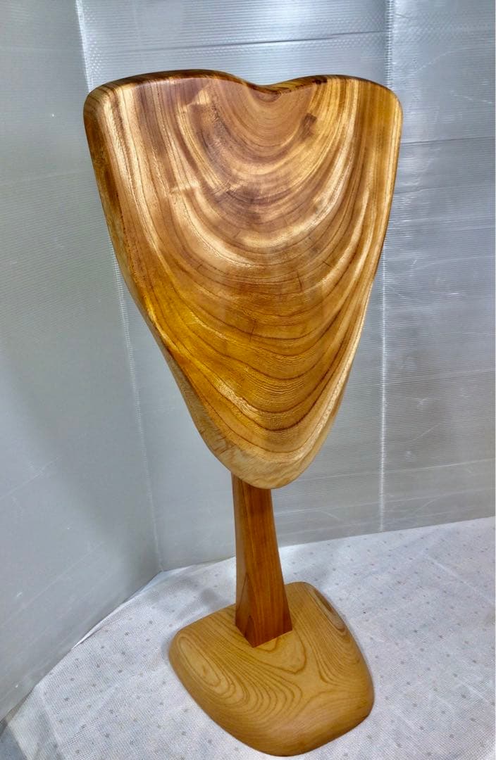 天然木　総けやき輪切り材　折り畳み　サイドテーブル　一点物　手造り