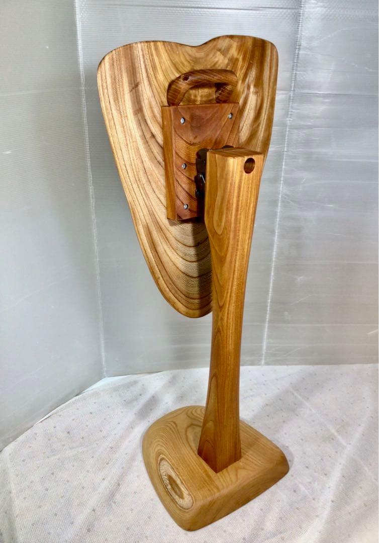 天然木　総けやき輪切り材　折り畳み　サイドテーブル　一点物　手造り