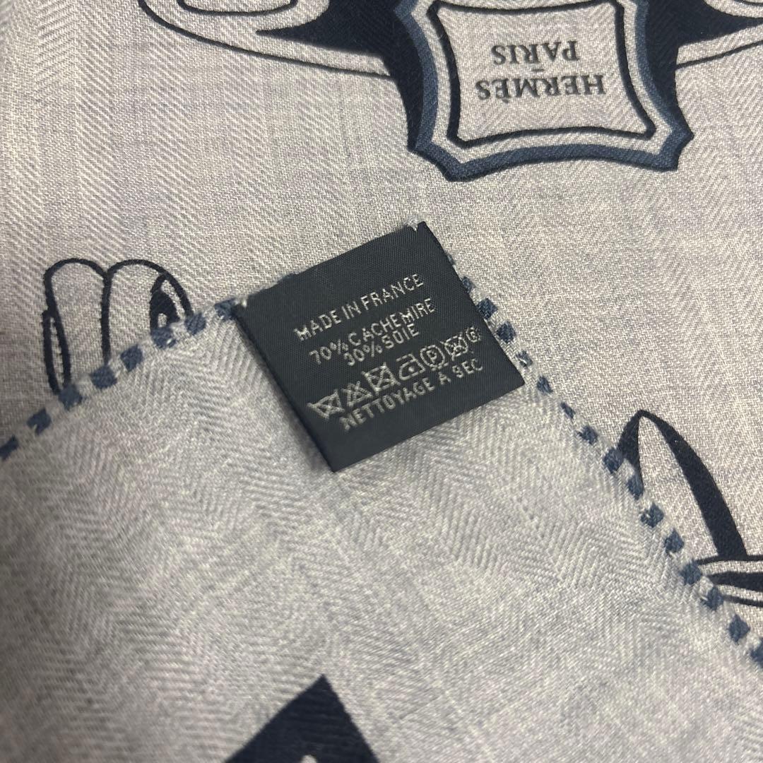 エルメス　カレジェアン　四輪馬車の車輪バンダナ　カシシル　カシミアシルク　140