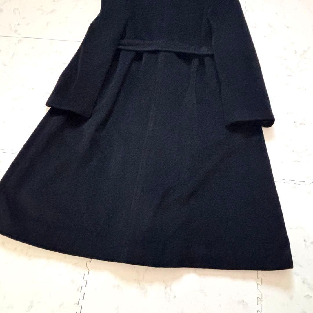 GIVENCHY 高級素材混紡 ベルテッド ロングコート ブラック 40 L相当