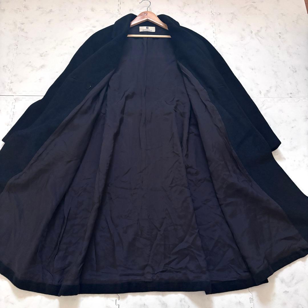 GIVENCHY 高級素材混紡 ベルテッド ロングコート ブラック 40 L相当
