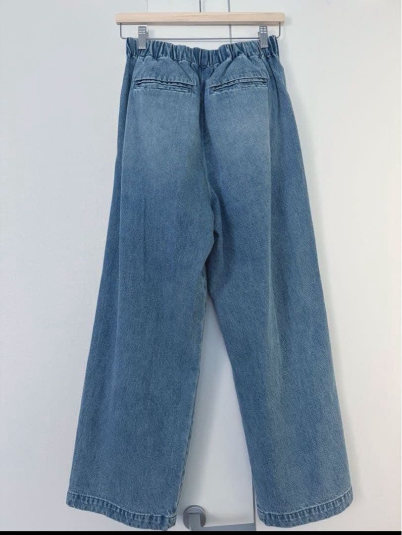 美品　かぐれ　フェードデニムイージーパンツ