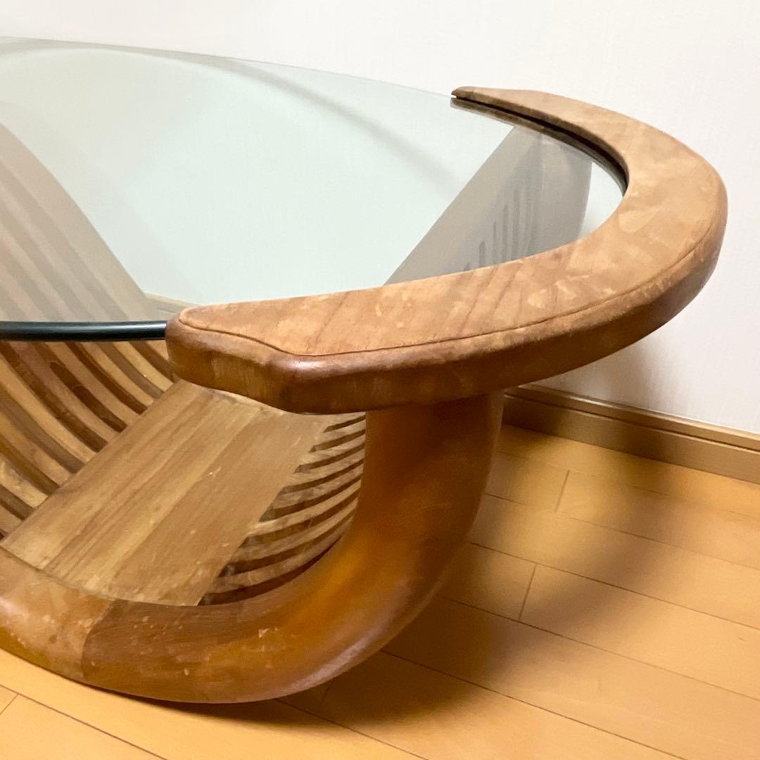 THE CONRAN SHOP ガラスローテーブル ヴィンテージ 木製フレーム