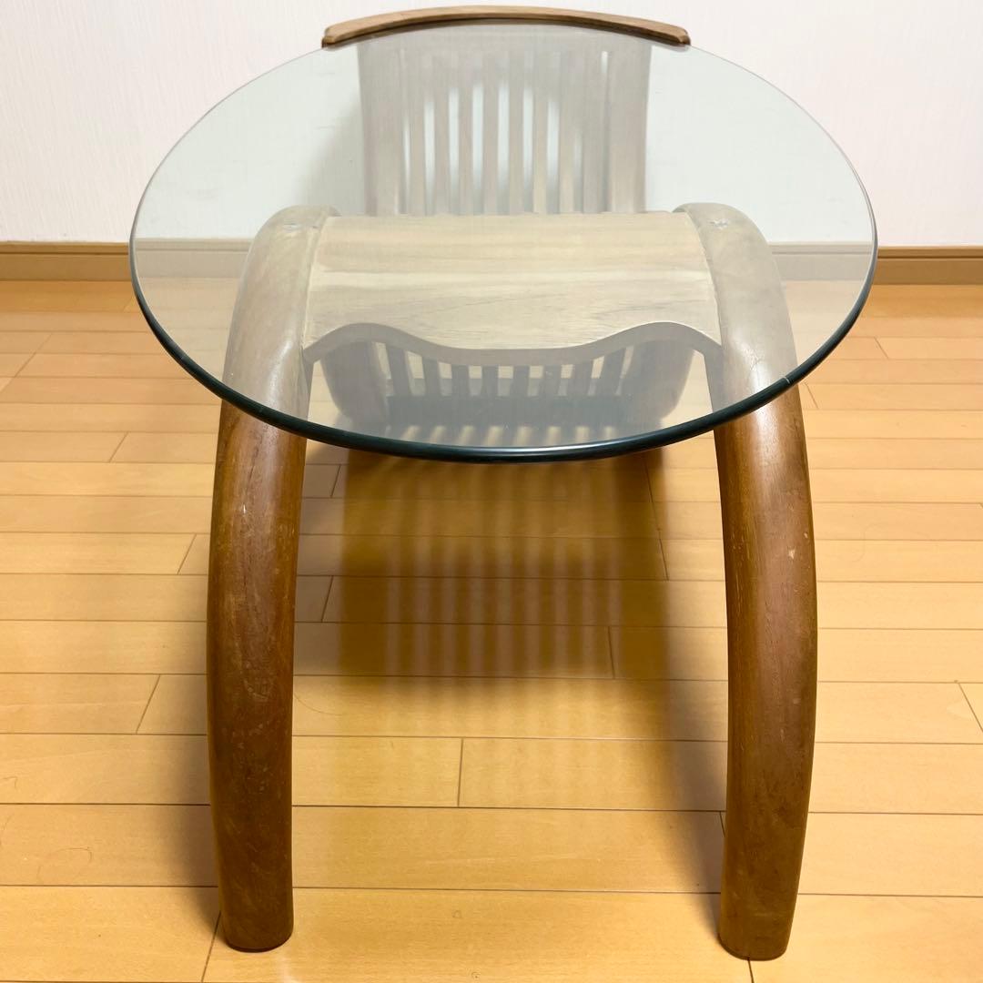 THE CONRAN SHOP ガラスローテーブル ヴィンテージ 木製フレーム