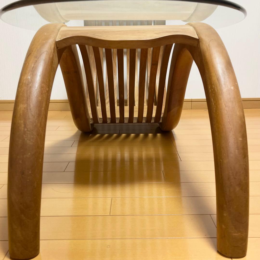 THE CONRAN SHOP ガラスローテーブル ヴィンテージ 木製フレーム