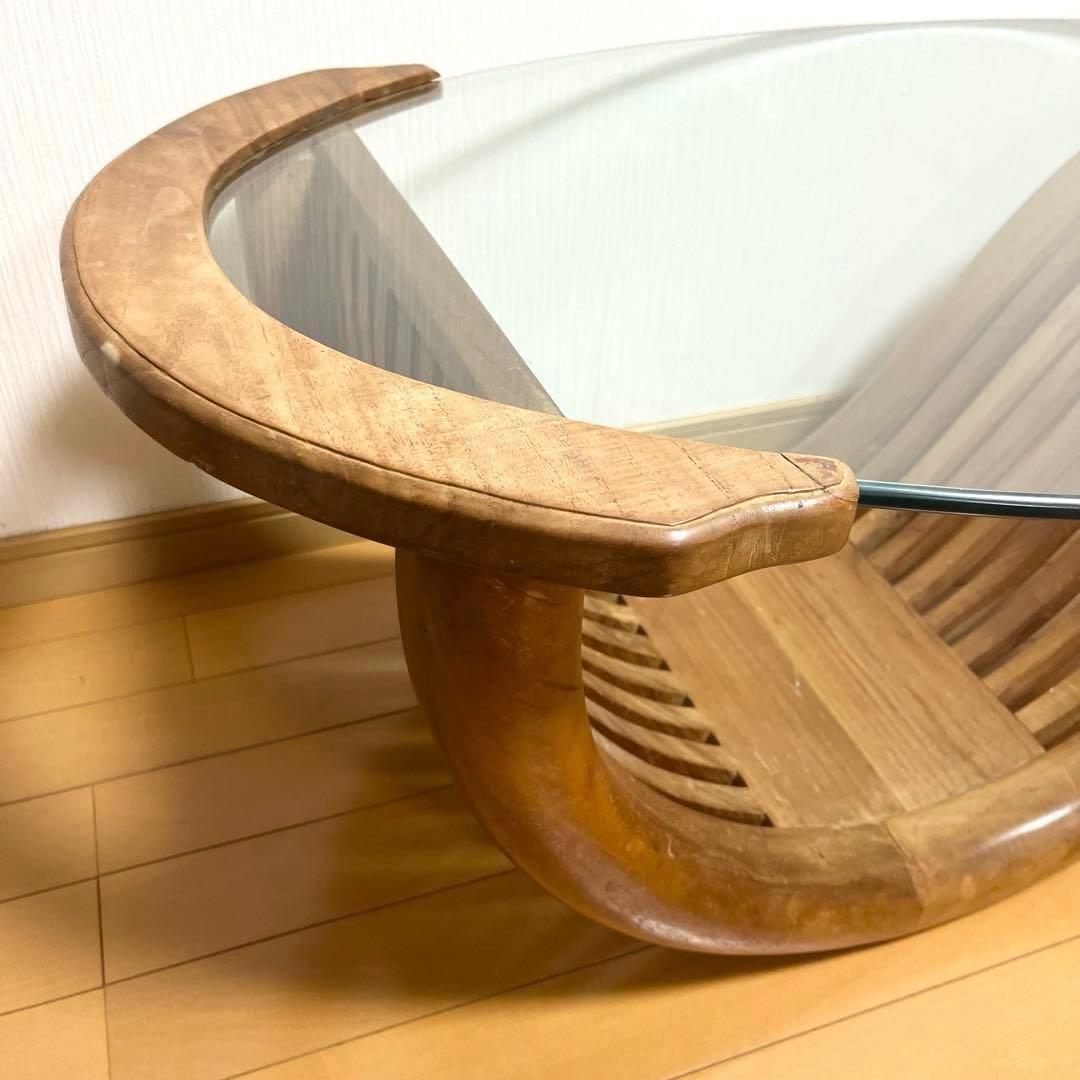 THE CONRAN SHOP ガラスローテーブル ヴィンテージ 木製フレーム