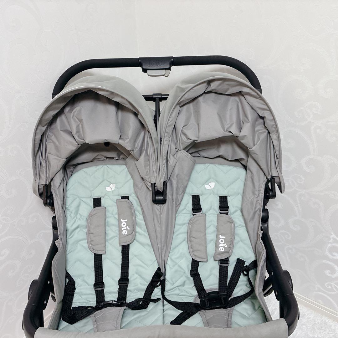 【美品】Joie ジョイー エアツイン 二人乗りベビーカー　レインカバー付き