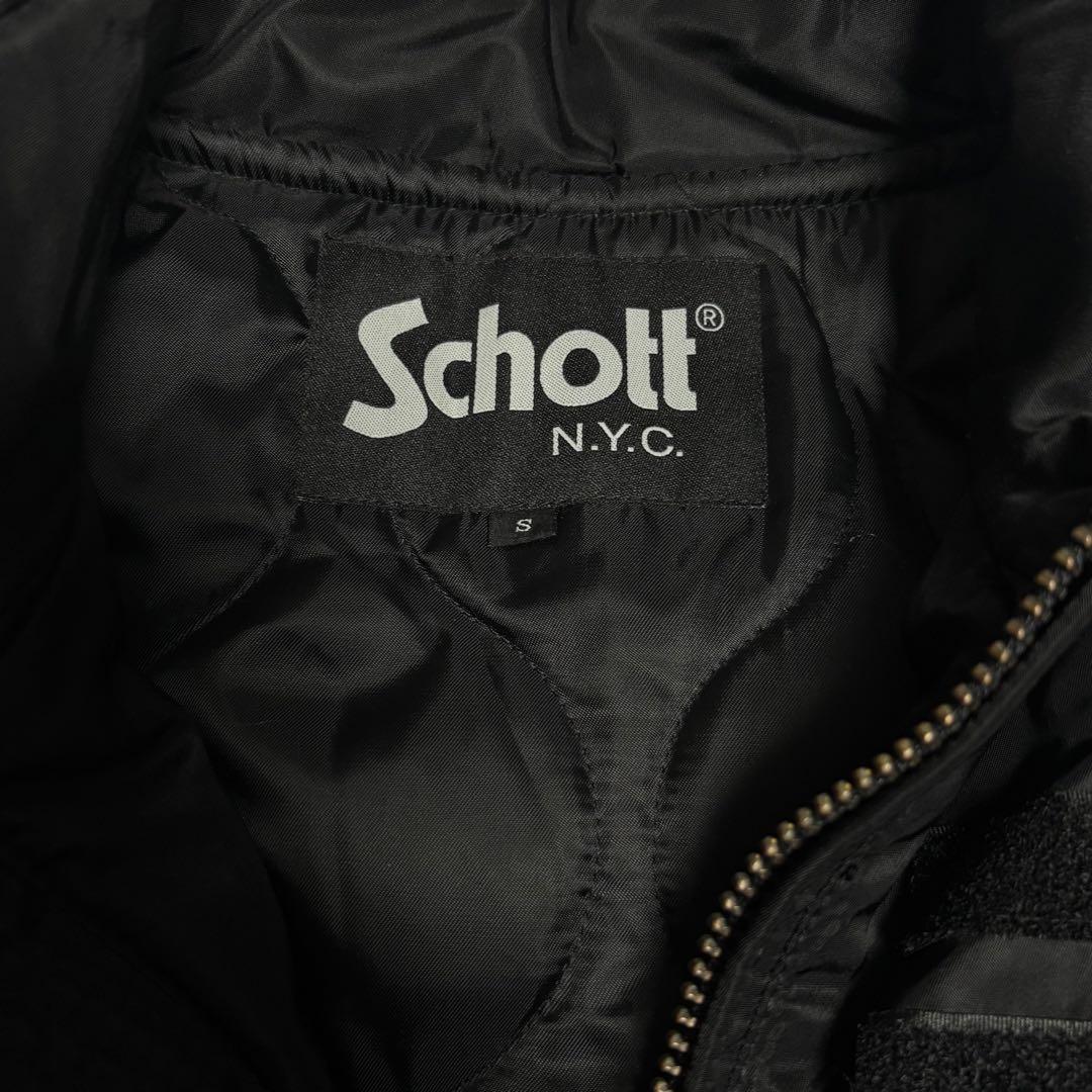 【美品】Schott ブラック MA-1 フライトジャケット S