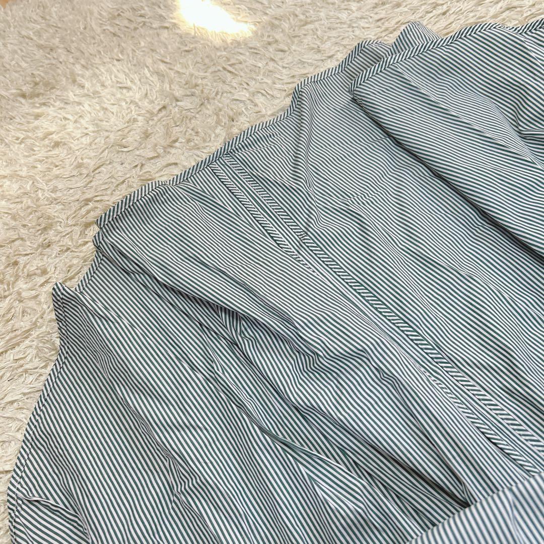 極美品　support surface ストライプ　ドレープワンピース　グリーン