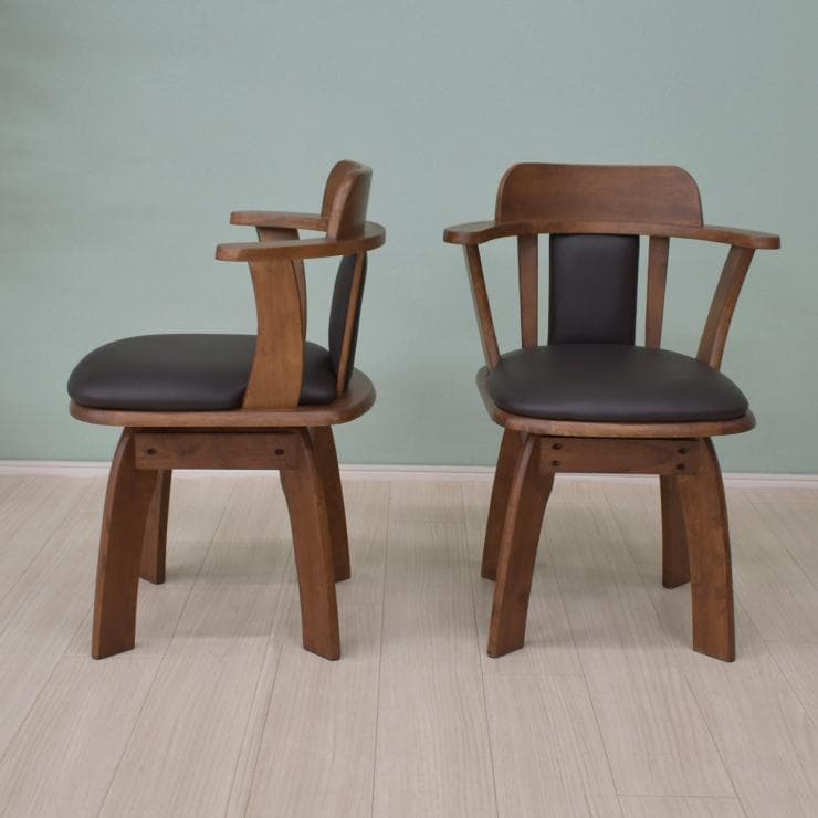 TR DC SC　8脚　アームチェア　回転式　ブラウン＊ブラック