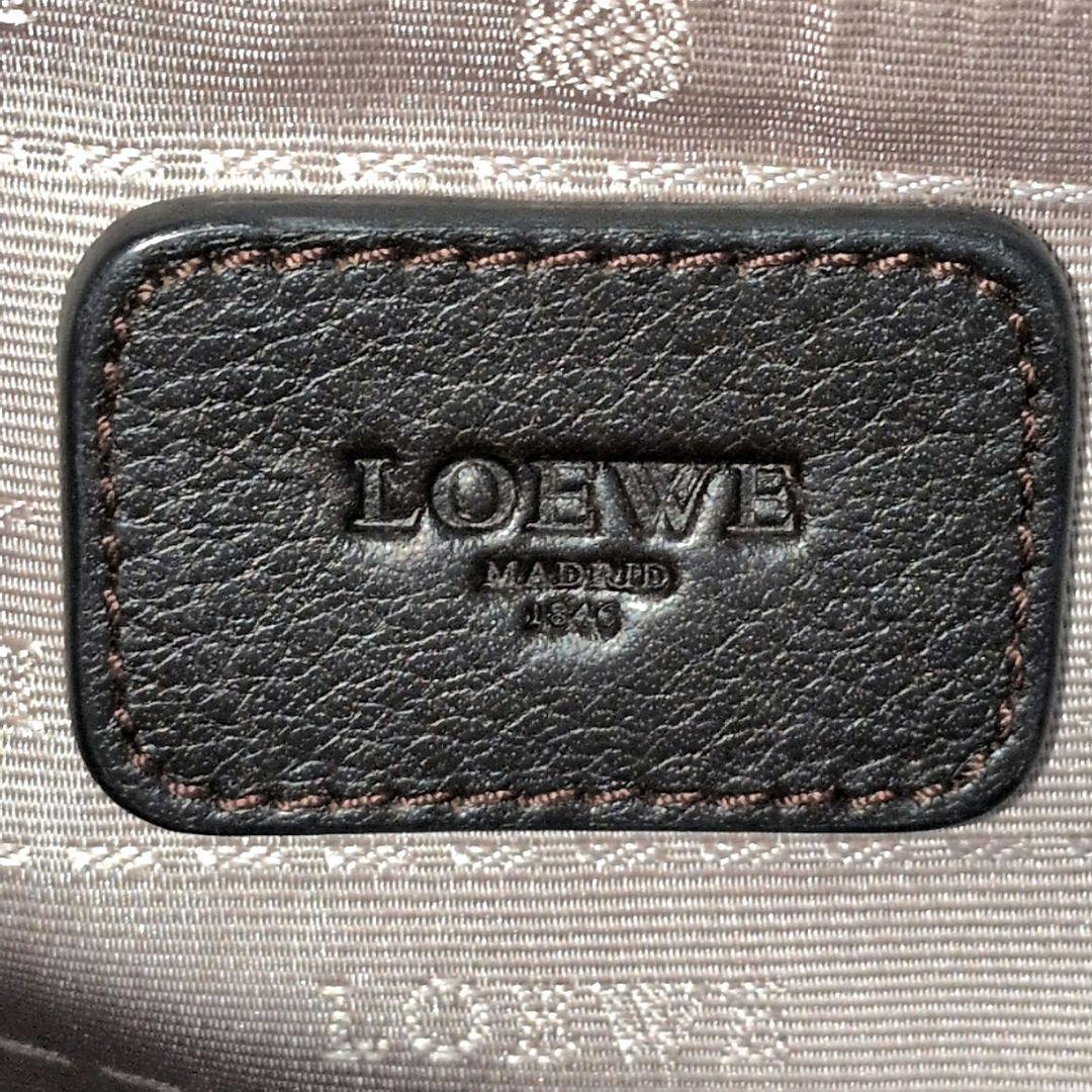 【美品 A4◎】ロエベ　ヘリテージ　トートバッグ　ビッグロゴ　ビジネス　シボ革