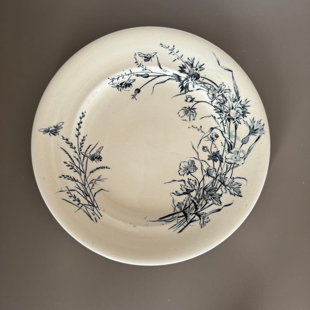 フランス アンティーク 蜂とお花のディナープレート②