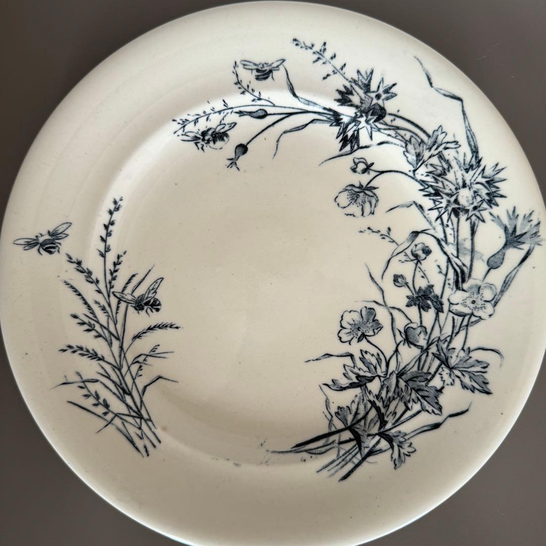 フランス アンティーク 蜂とお花のディナープレート②