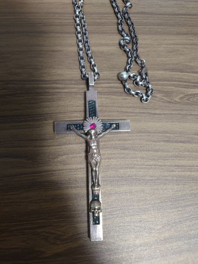 バックラッシュ　ネックレス　ロザリオ　backlash レザー