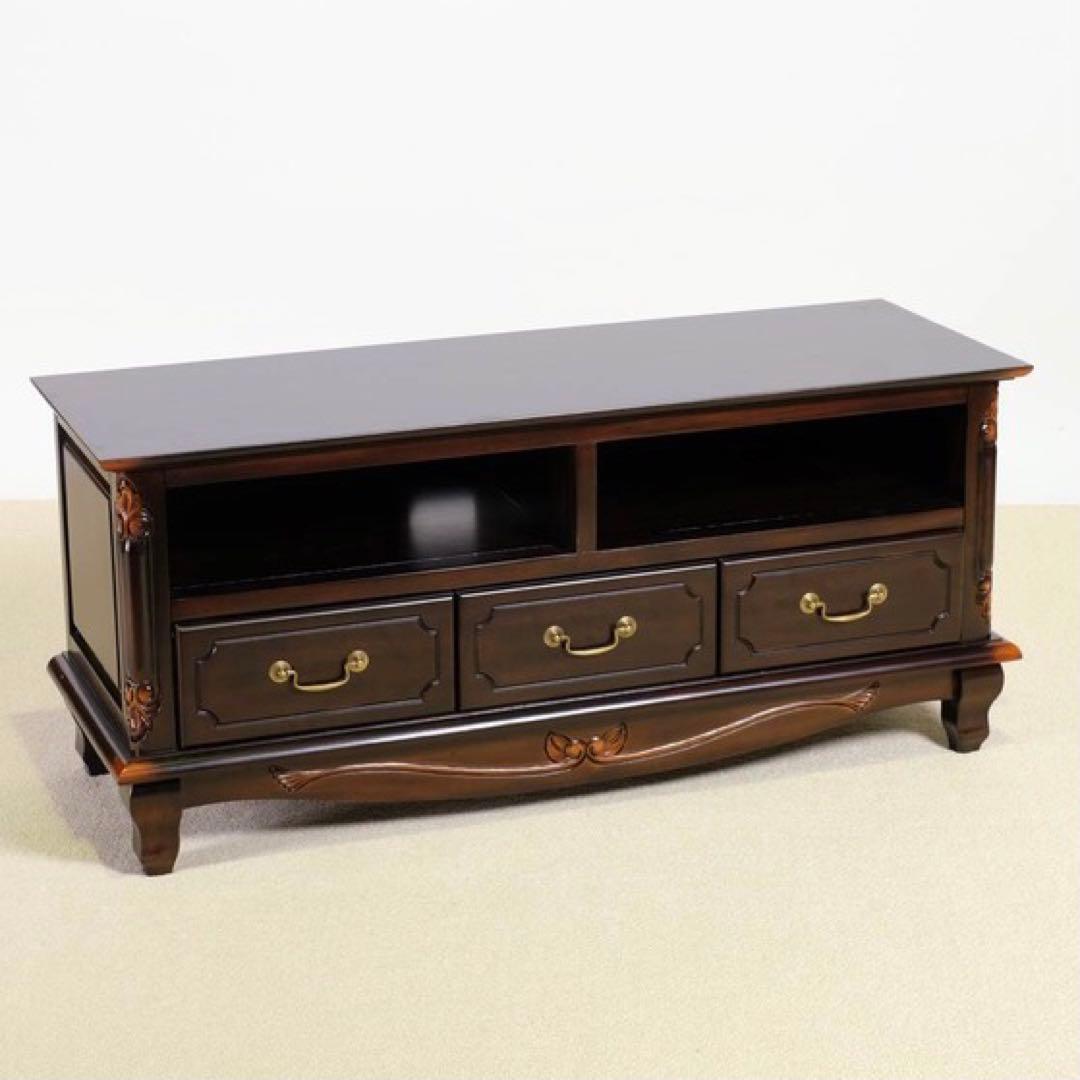 E 新品 アンティーク調 テレビボード テレビ台 ブラウン S ラック TV