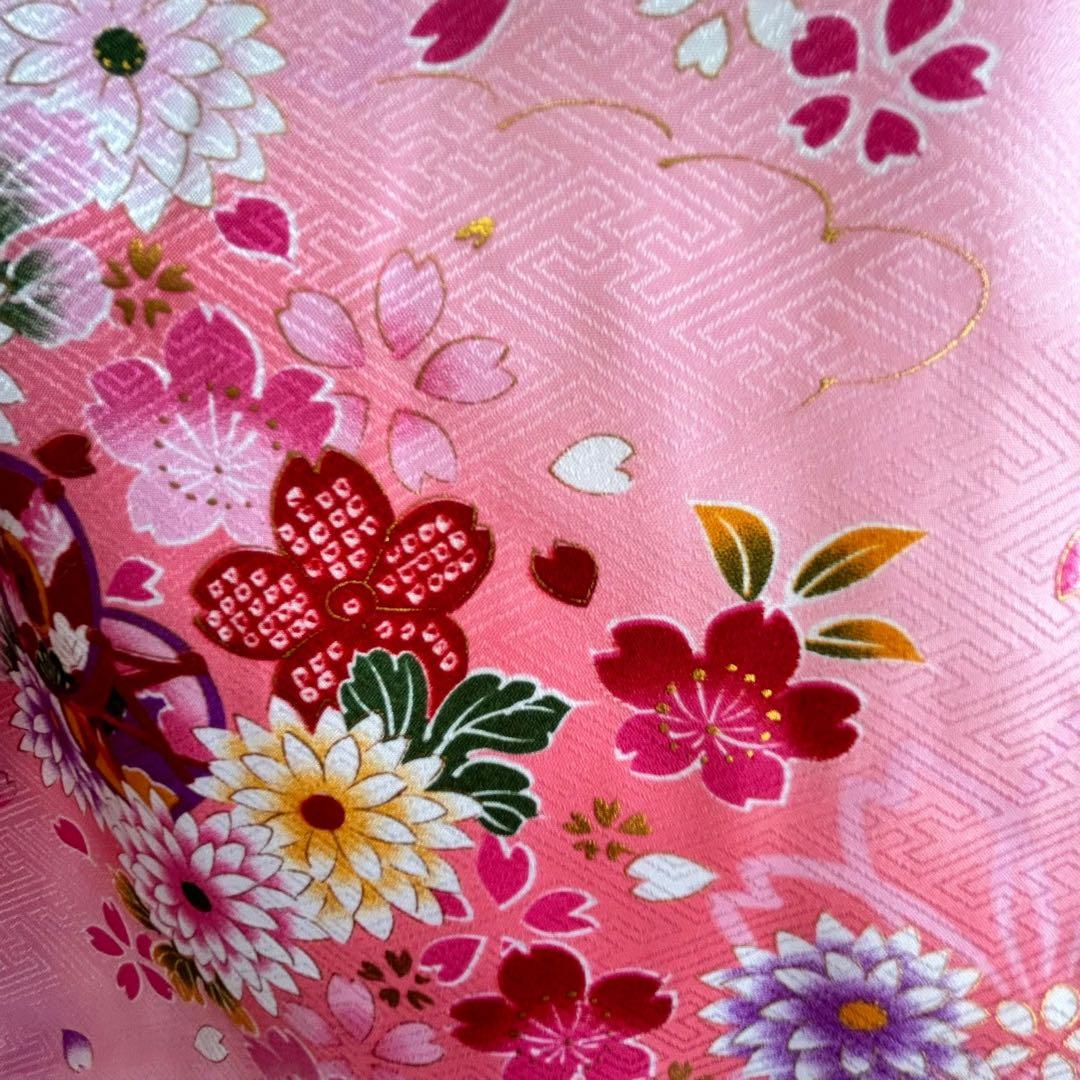 フルセット新品未使用　箱入り　七五三3歳　被布＆長着＆長襦袢＆小物　赤ピンク