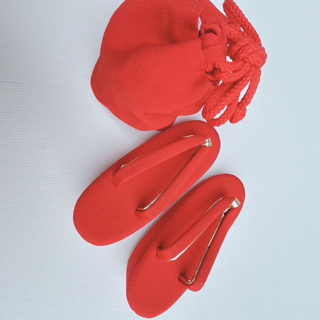 フルセット新品未使用　箱入り　七五三3歳　被布＆長着＆長襦袢＆小物　赤ピンク