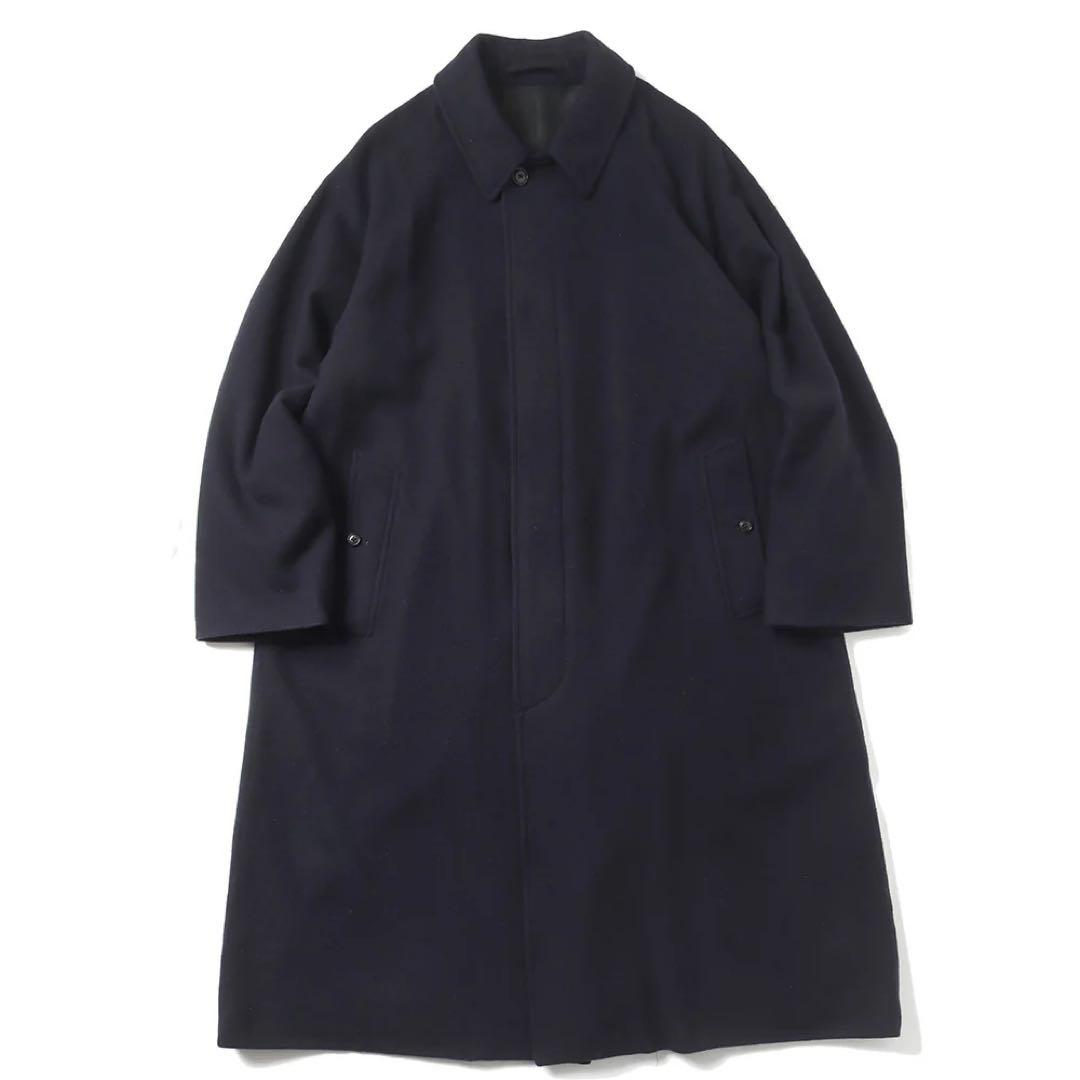 12/29限定割 24AW COMOLI カシミヤバルカラーコート 2 ネイビー
