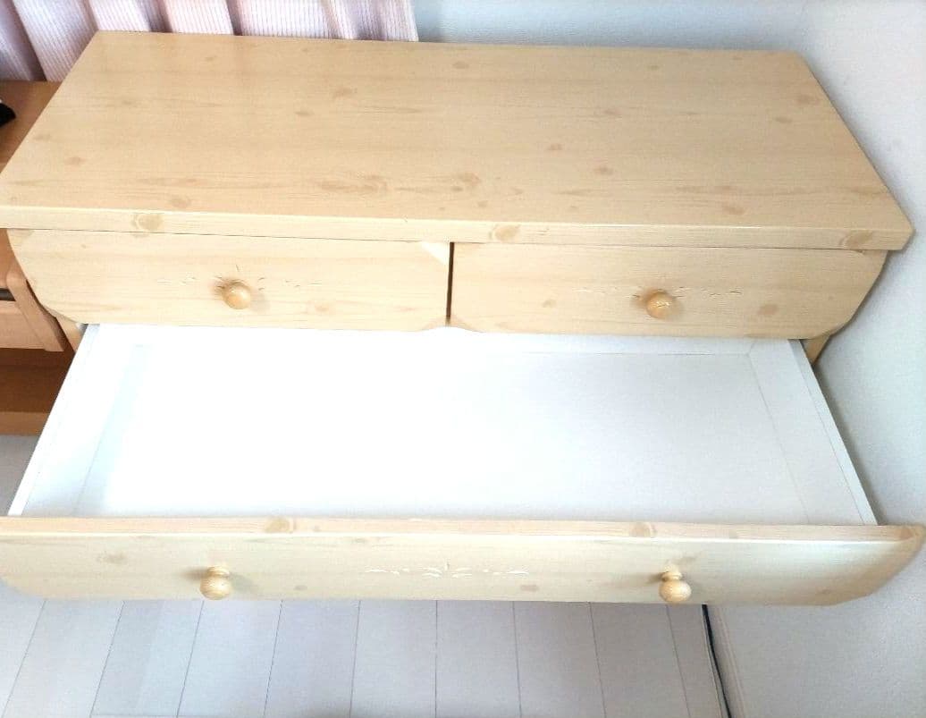 たんす　美品　ナチュラルウッド　４段チェスト　引き出し　大容量　NITORI
