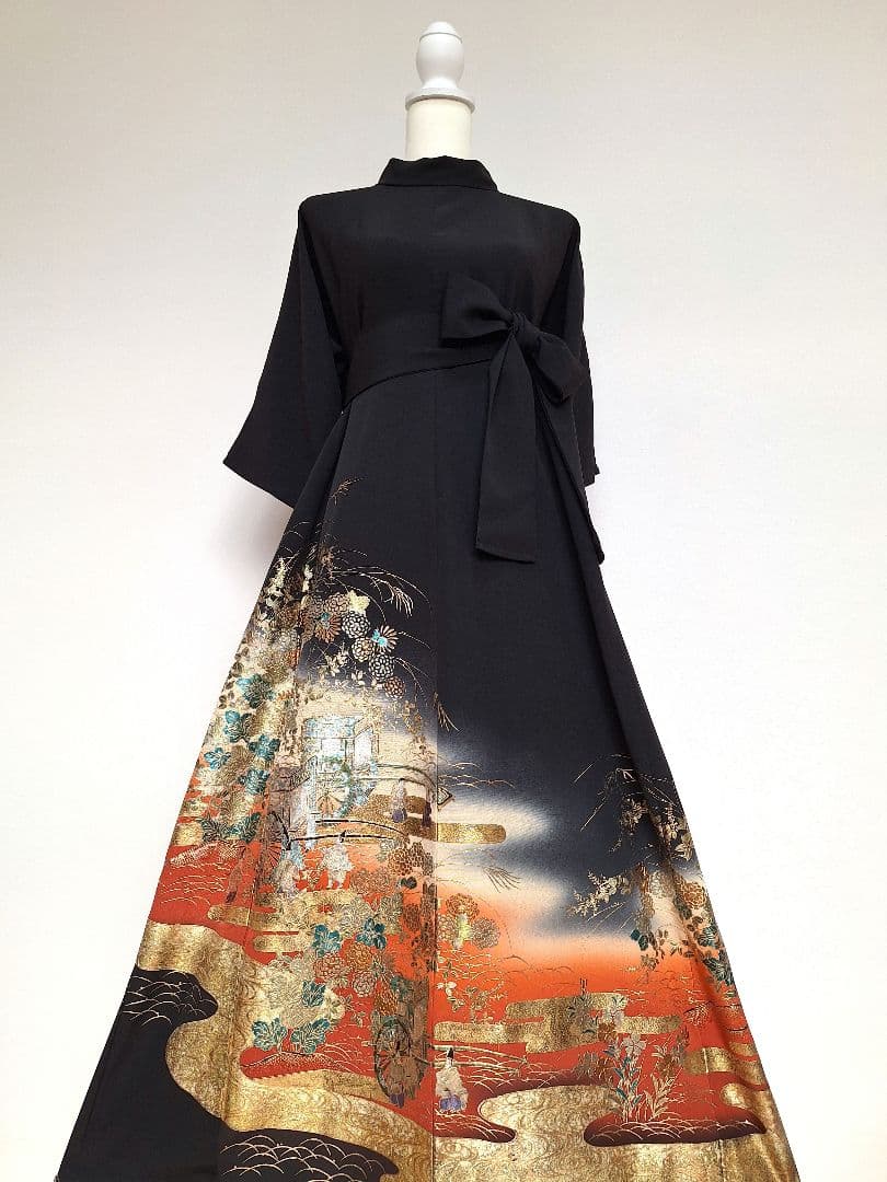 着物リメイクワンピース3605