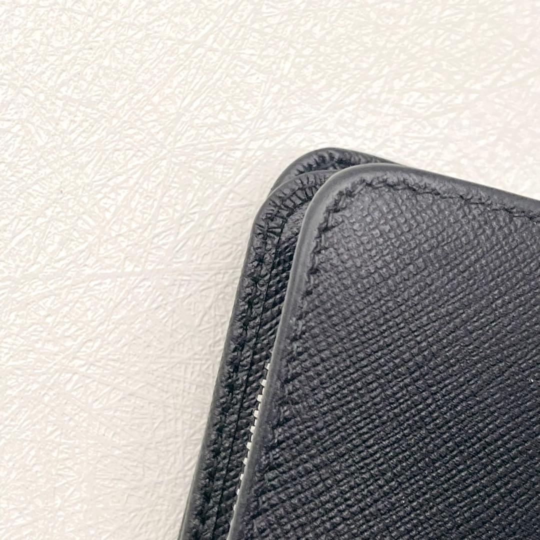 PRADA プラダ サフィアーノ バイカラー 二つ折り財布 ブラック0206-④