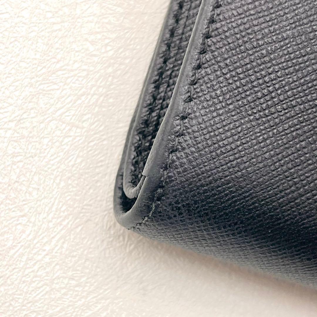 PRADA プラダ サフィアーノ バイカラー 二つ折り財布 ブラック0206-④