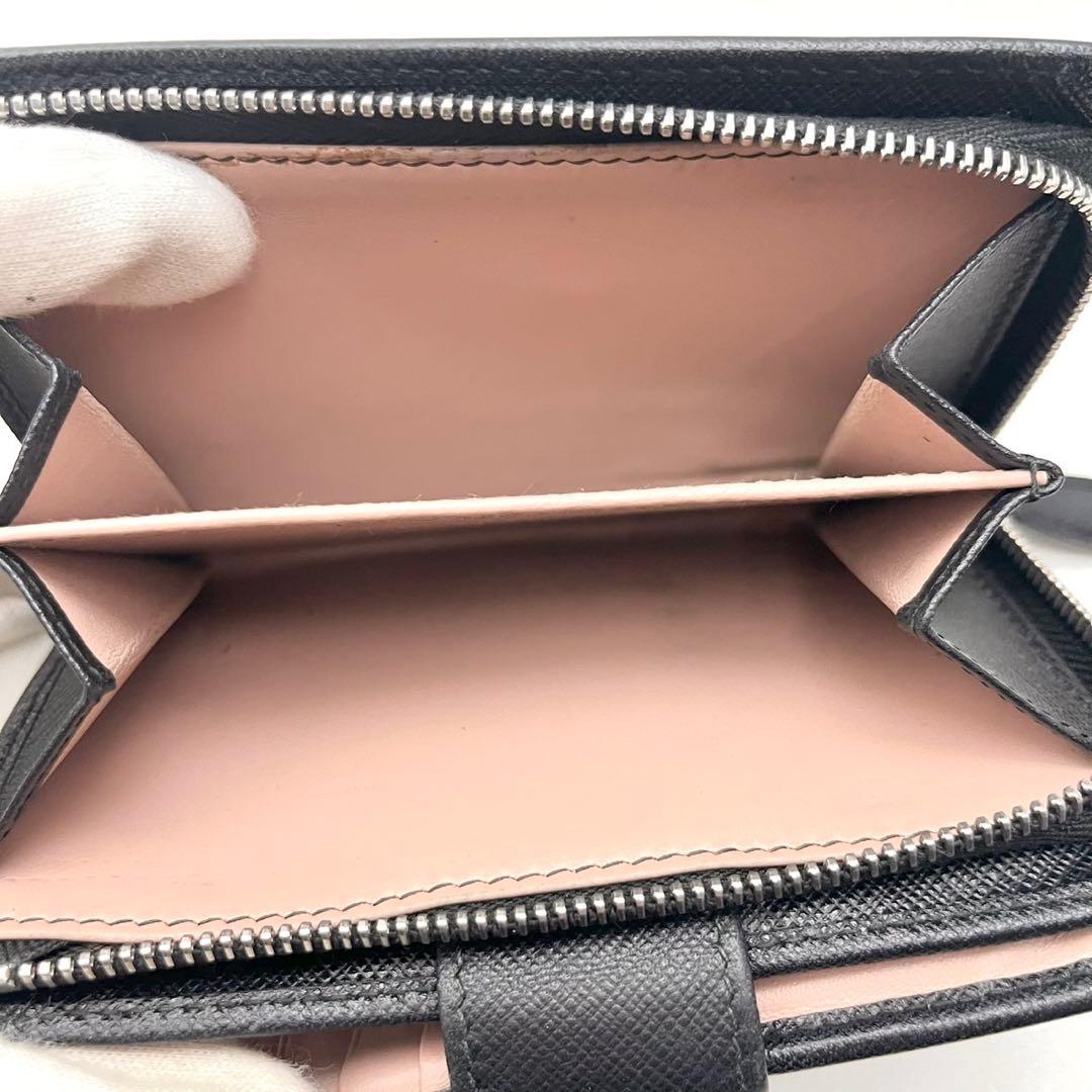 PRADA プラダ サフィアーノ バイカラー 二つ折り財布 ブラック0206-④