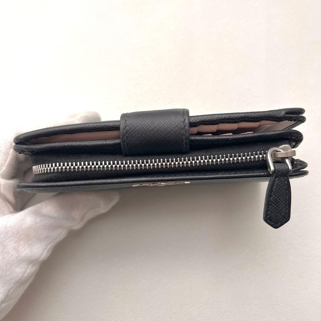 PRADA プラダ サフィアーノ バイカラー 二つ折り財布 ブラック0206-④