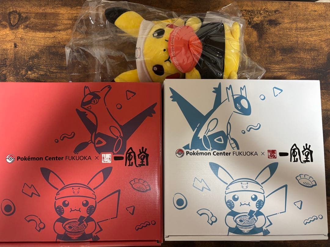 ポケモンセンターフクオカ　一風堂有田焼　ラーメンピカチュウのセット
