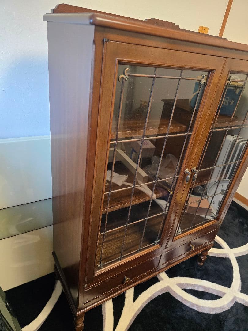メープル不二屋 ガラス扉 キャビネット メープル不二家 マホガニー 神戸元町家具