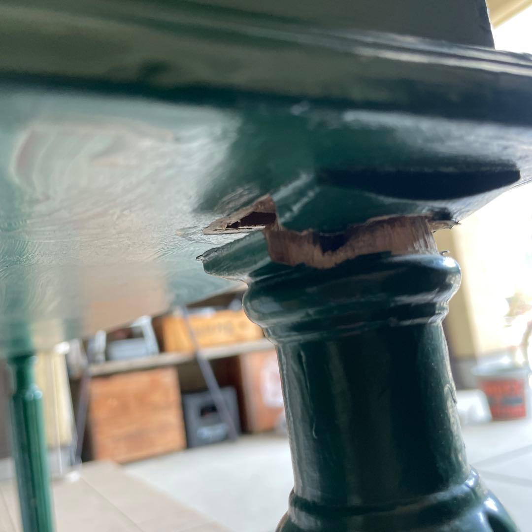 【訳あり】ヴィンテージ デスク 机 レトロ 蚤の市 アンティーク 店舗什器 緑