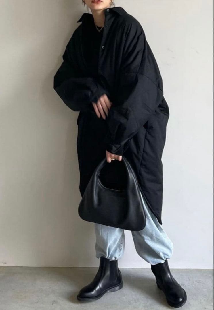 K&Y❤︎　ブラックオーバーサイズロングコート　FASHIRU