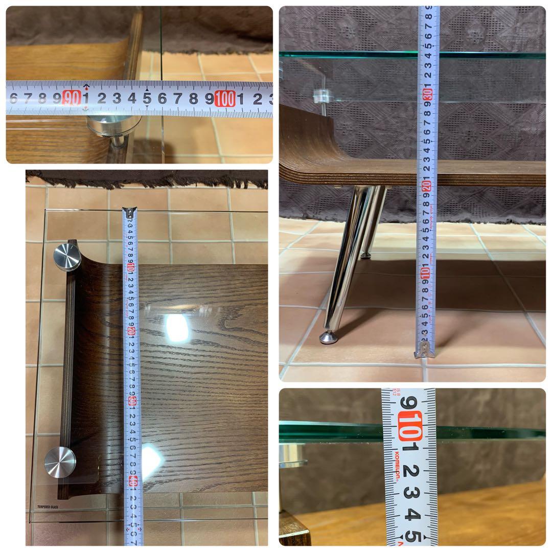 【美品】スペースエイジ ミッドセンチュリー 曲げ木 プライウッド ガラステーブル