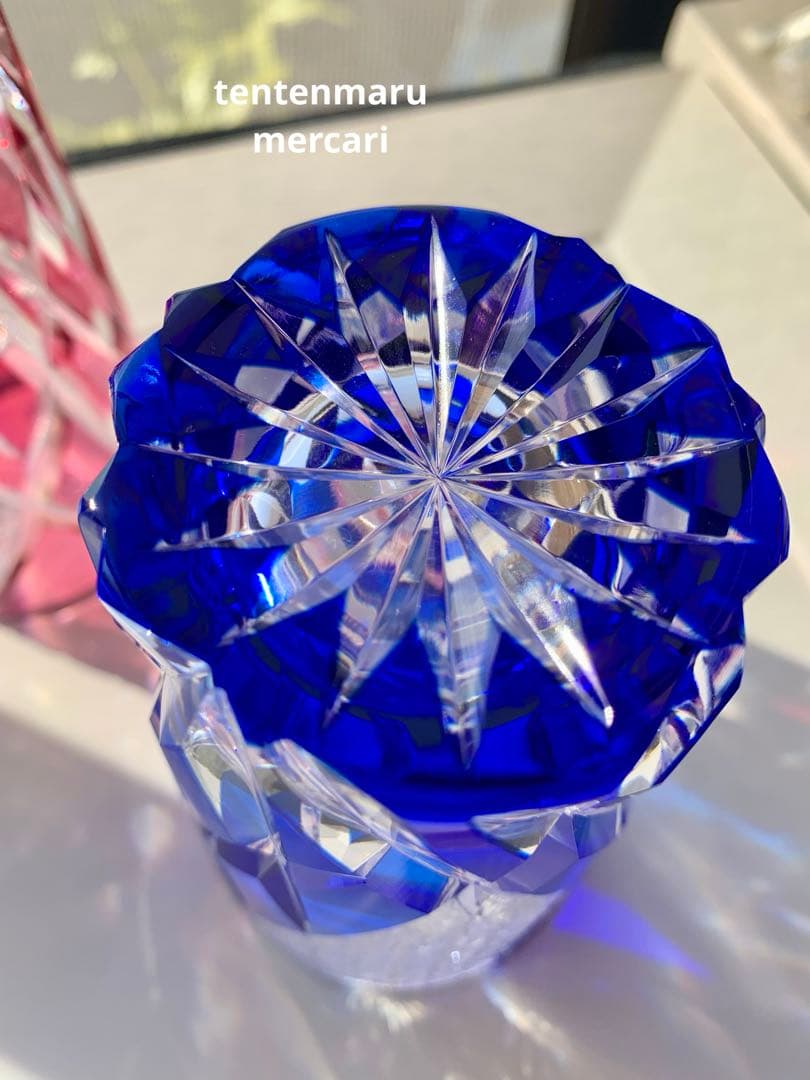 L*o様 江戸切子 ☆ 伝統工芸士 石塚春樹 ☆ 菊繋ぎ文様 ペアタンブラー