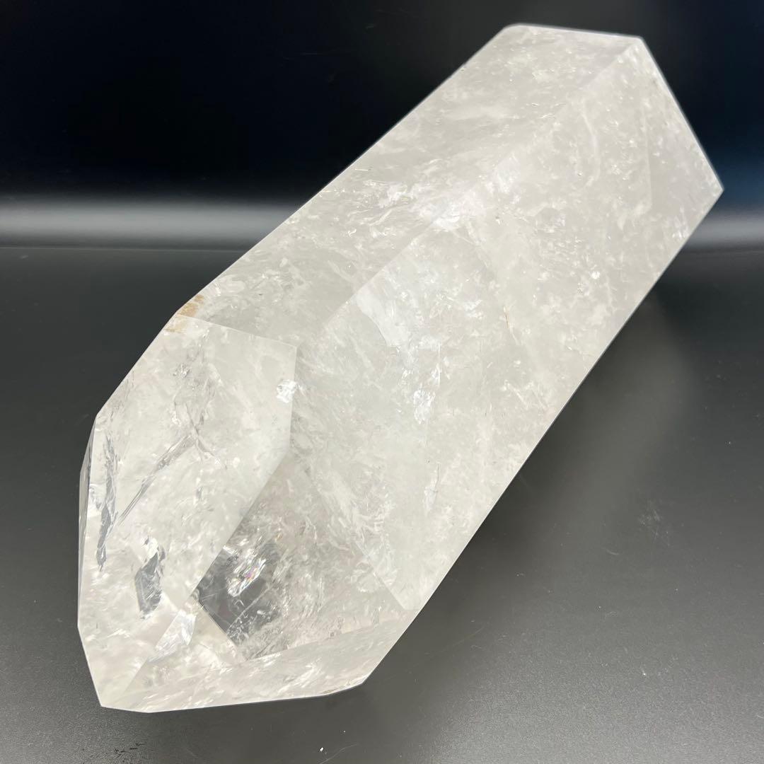 ✳☆唯一無二 超極大☆激凄超逸品☆高透明度 大迫力✨虹入り 水晶 六角柱 天然石