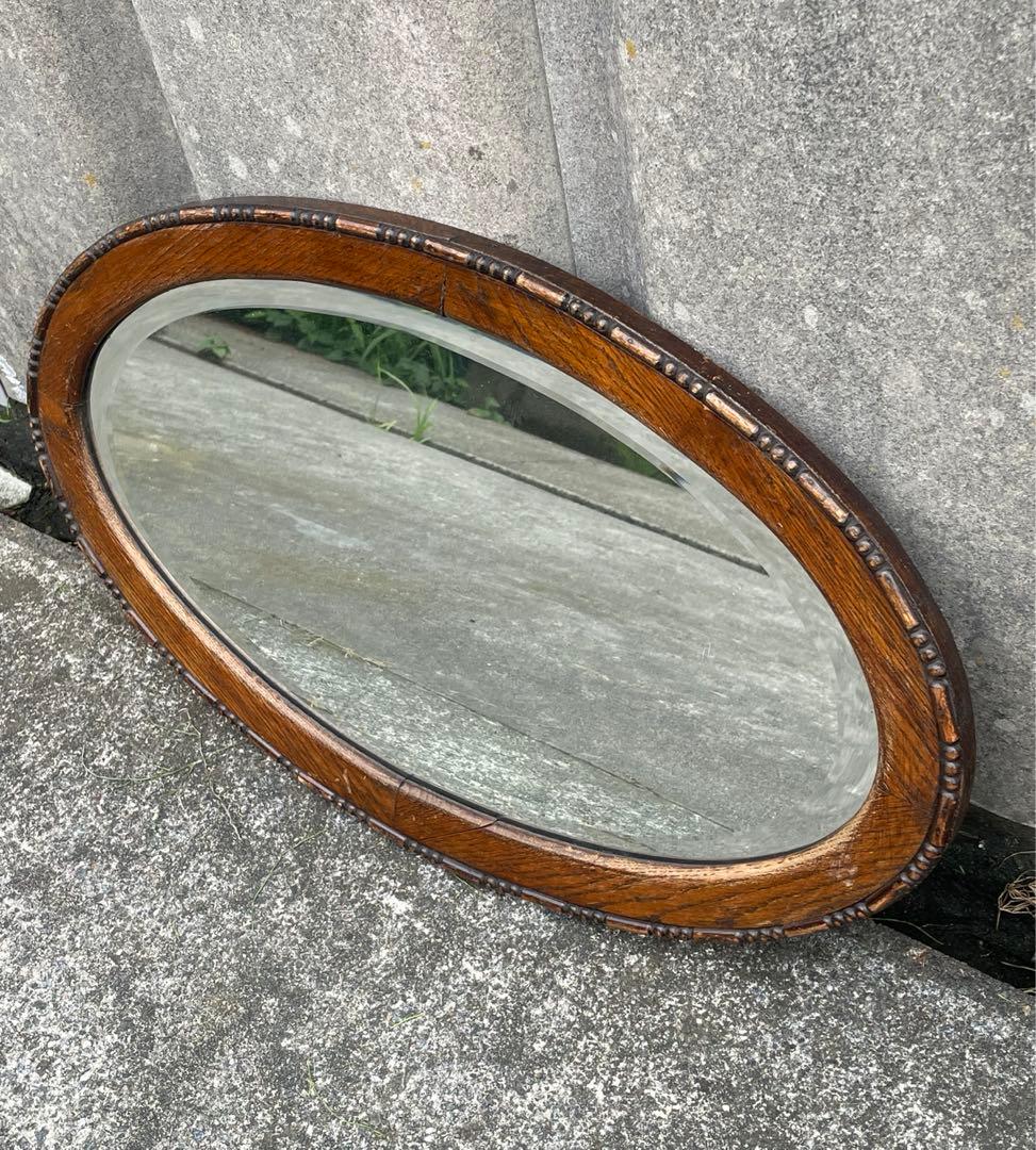 ビンテージ/イタリア製/木製/ミラー/壁掛けミラー/ウォールミラー/鏡/什器/②
