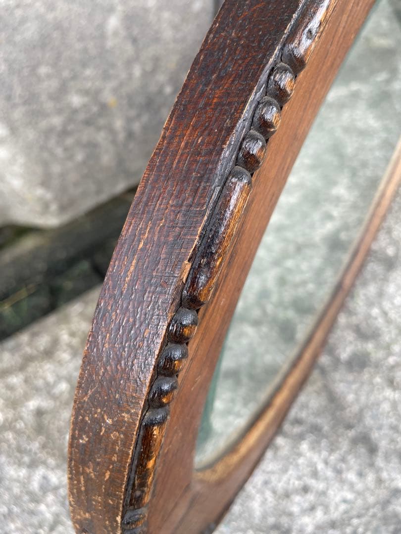 ビンテージ/イタリア製/木製/ミラー/壁掛けミラー/ウォールミラー/鏡/什器/②