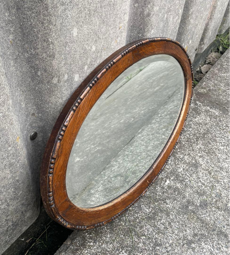 ビンテージ/イタリア製/木製/ミラー/壁掛けミラー/ウォールミラー/鏡/什器/②