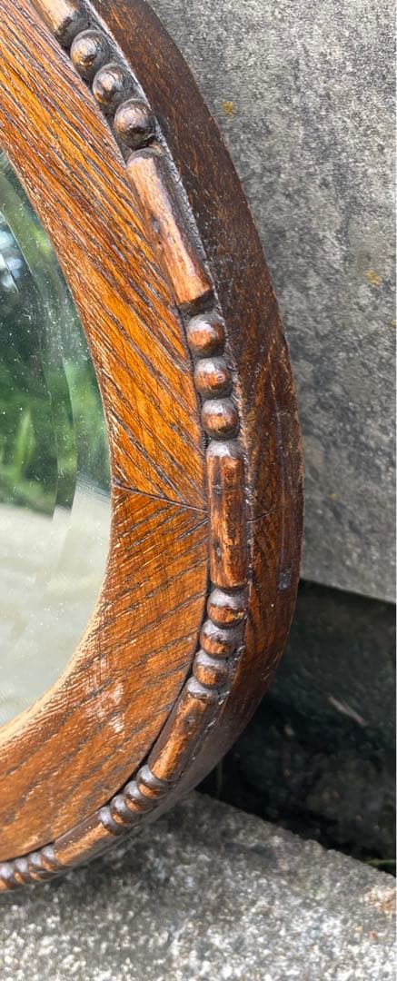 ビンテージ/イタリア製/木製/ミラー/壁掛けミラー/ウォールミラー/鏡/什器/②