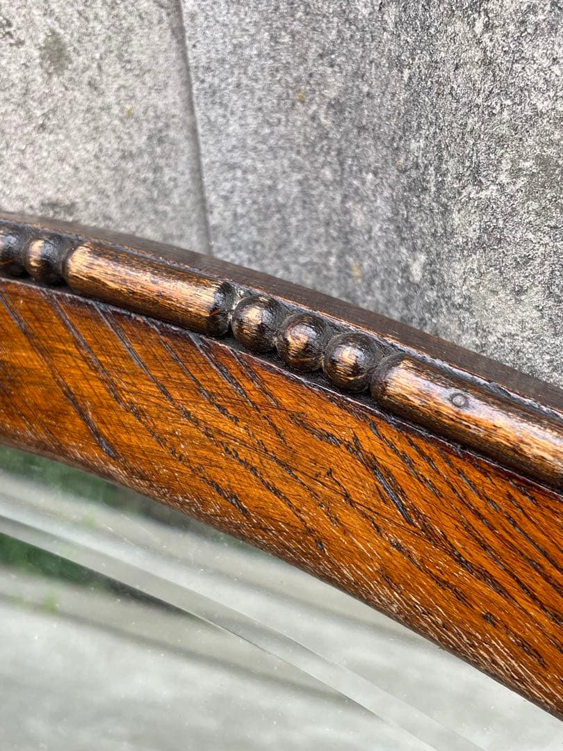 ビンテージ/イタリア製/木製/ミラー/壁掛けミラー/ウォールミラー/鏡/什器/②