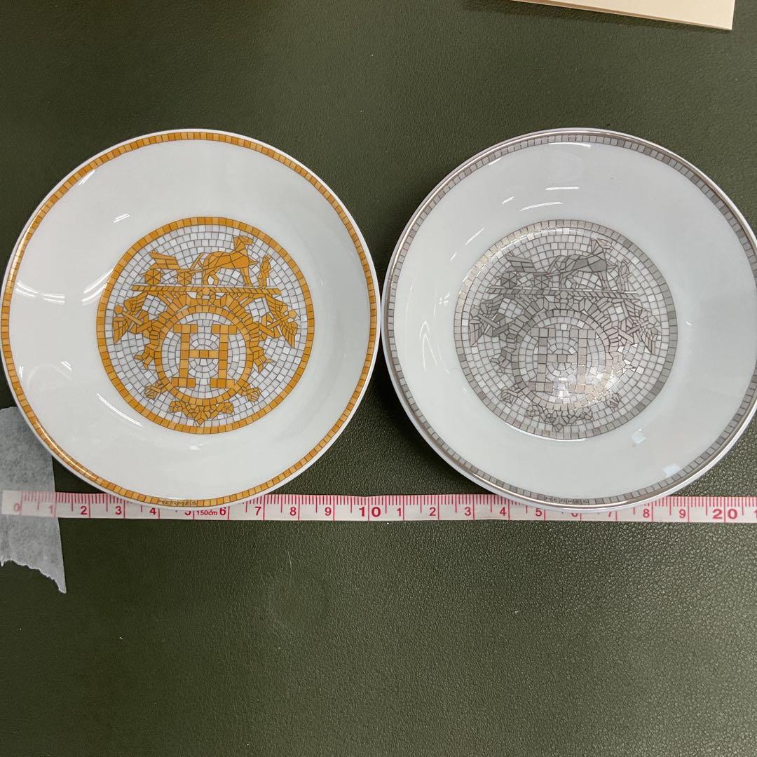 H6393 HERMES エルメス　モザイク　デザイン 皿2枚セット