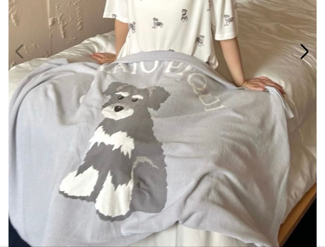 ジェラートピケ　ブランケット　シュナウザー